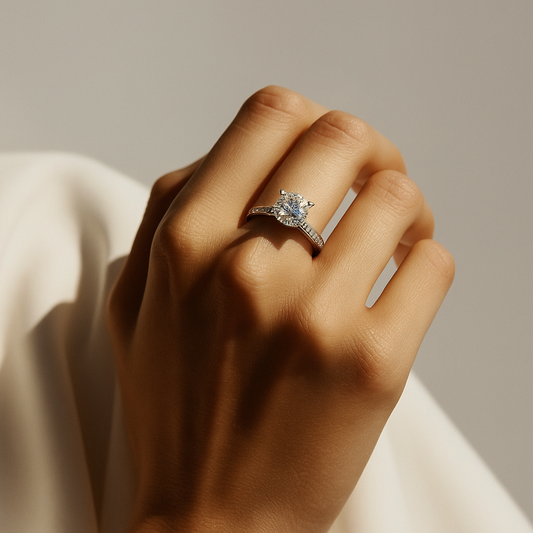 Lotus Royale Pavé Diamond Engagement Ring